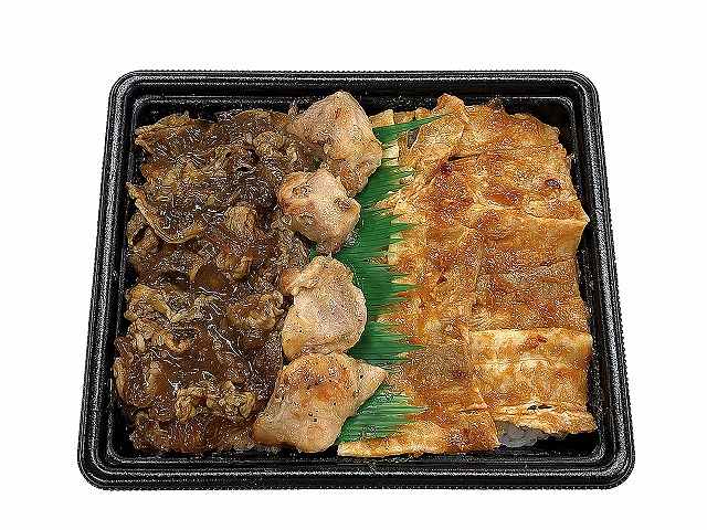 三種合盛り弁当　牛すき煮　焼鳥　豚辛みそ焼