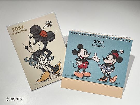 2024年版　ミッキーマウス＆ミニーマウスデザイン　ダイアリー・卓上カレンダー