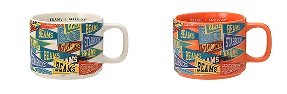 BEAMS リサイクルセラミックマグ Pennant Design 355ml