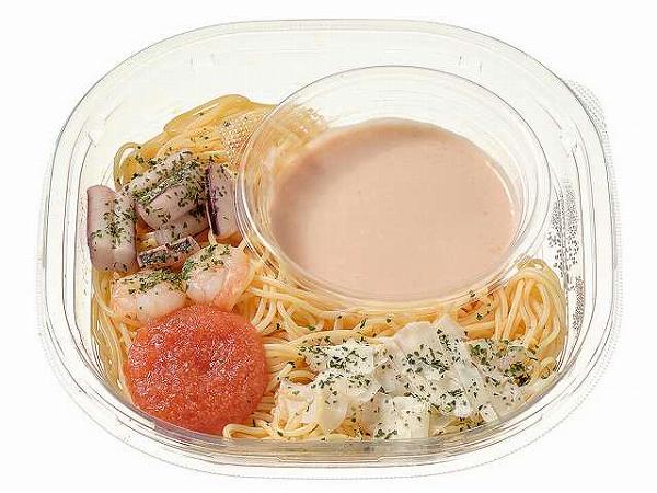 冷製パスタ　イカと海老の明太子クリーム